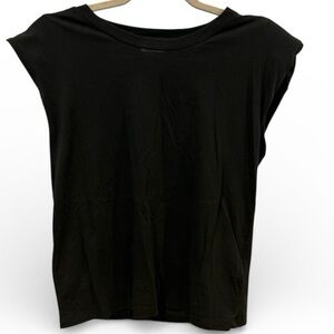 7 For All Mankind Black Short Sleeve Tee